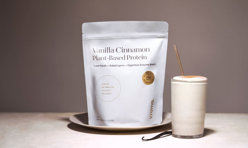Kroma Wellness's Vanilla Cinnamon Plant-Based Protein:  Elevate Your Day