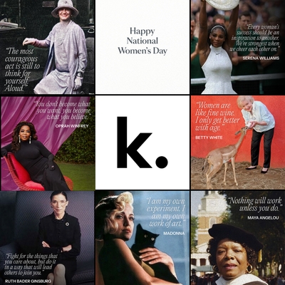 Collage of quotes from influential women throughout history celebrating their achievements for International Women’s Day