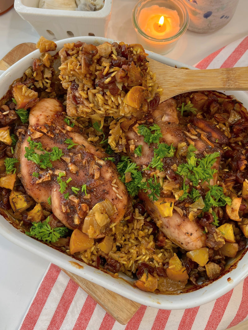 Orange Cranberry Chicken and Bone Broth Rice Pilaf Recipe
