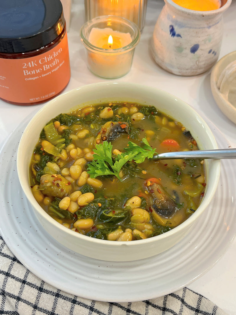 Kale White Bean Soup with Bone Broth Recipe