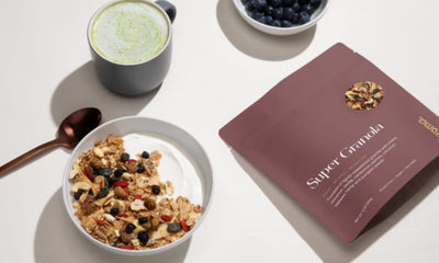  A healthy high protein meal prep breakfast with Kroma Super Granola in a package