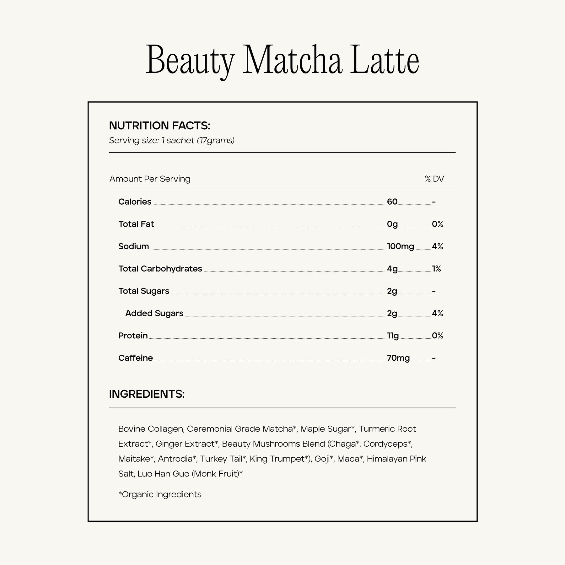 Beauty Matcha Latte Individuals