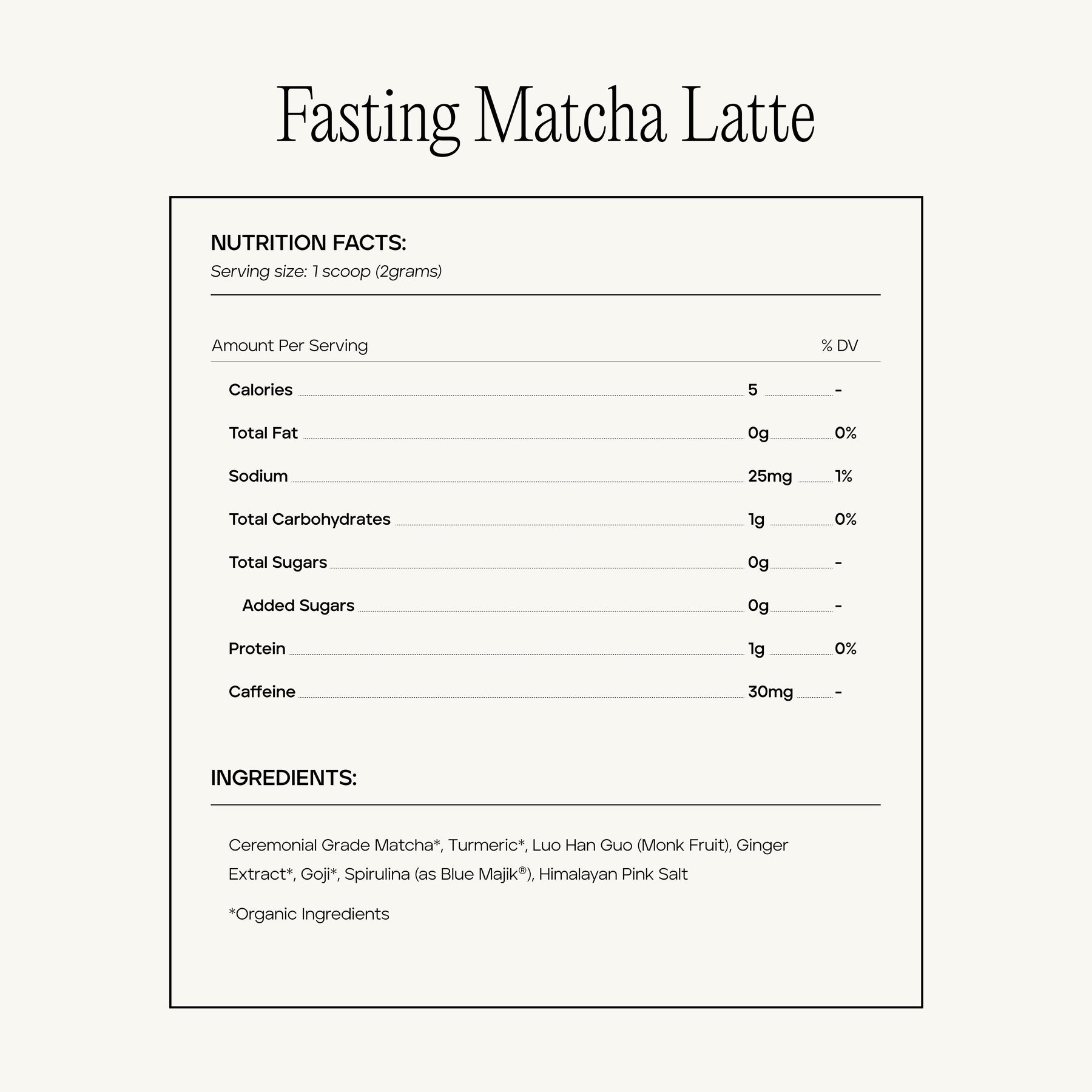 Fasting Matcha