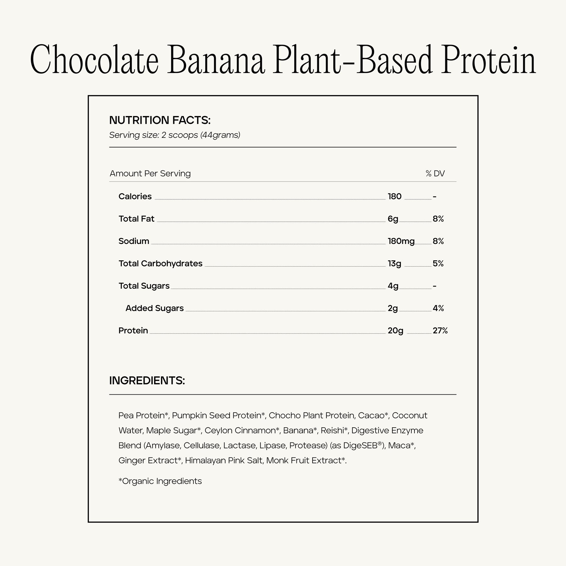 Cacao Banana Plant-Based Protein