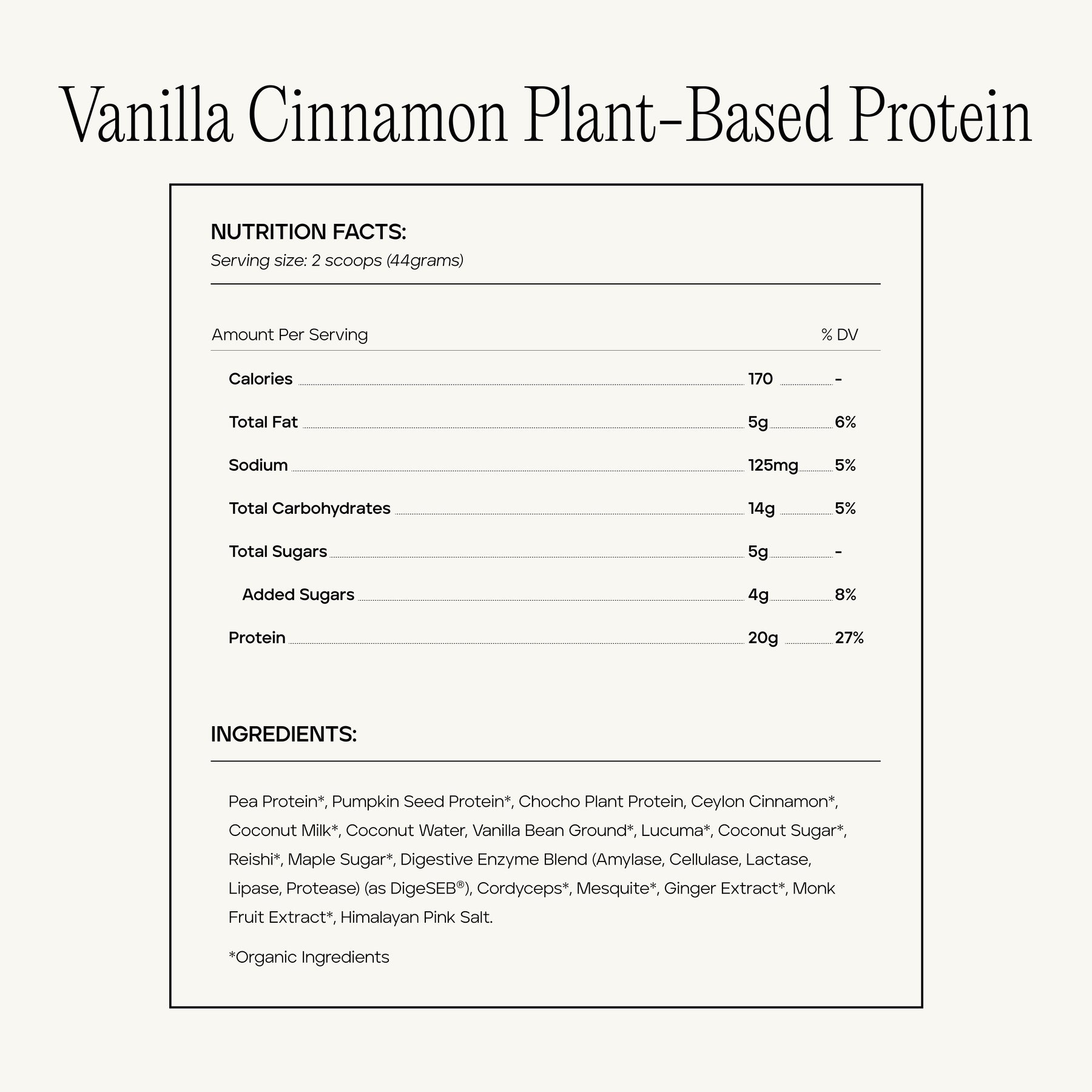 Vanilla Cinnamon Plant-Based Protein